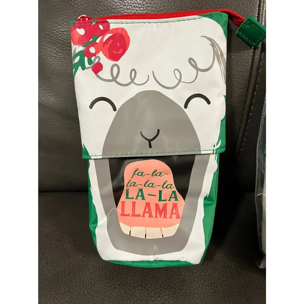 NIP Thirty One 31 Hide and Peek Pouch Holiday Llama Santa's Beard